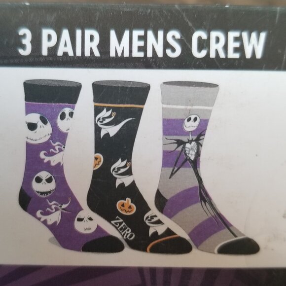 Disney Nightmare Before Christmas Crew Socks - 3 pack box set - Picture 1 of 6